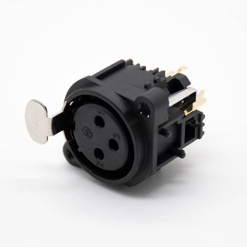 3 pin XLR Female connector Straight receptacle with lock switch 3 pin XLR Female connector Straight receptacle with lock switch