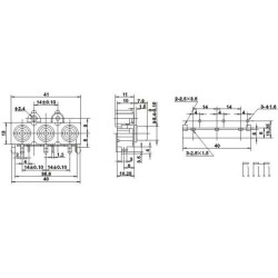 3Pin Srew RCA Connector Jack 90Degree for PCB Mount