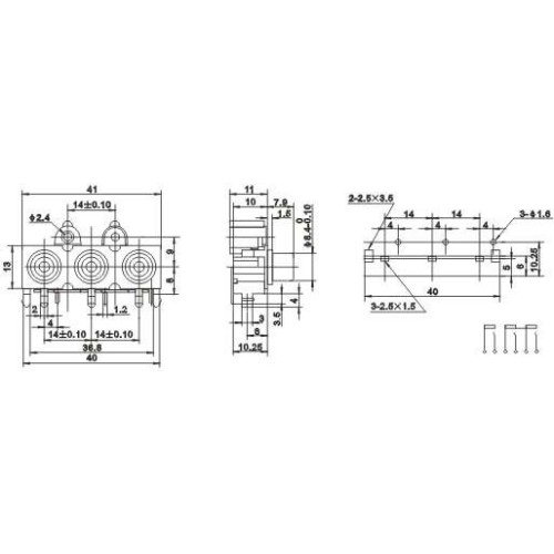 3Pin Srew RCA Connector Jack 90Degree for PCB Mount 3Pin Srew RCA Connector Jack 90Degree for PCB Mount