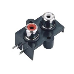 Female to Female RCA Connector Angled Socket for PCB