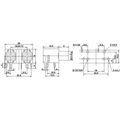 Jack PCB Mount RCA Red Color Female Socket Right Angle Connector