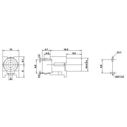 Jack RCA Connector Straight Type For PCB Mount with White Plastic