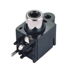 Nickel Plated RCA Connector Female 70ohm 90 Degree for PCB Mount