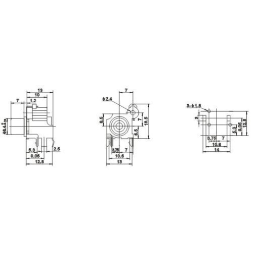 PCB Mount RCA Right Angle Connector Female Black Nickel Plated PCB Mount RCA Right Angle Connector Female Black Nickel Plated