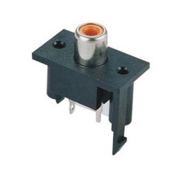 PCB Mount RCA Socket Connector Black From Straight Type for Panel