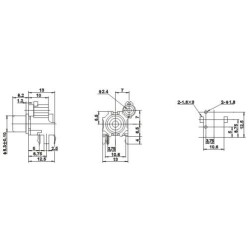 RAC Jack Connector PCB Mount CINCH Female with Red Color 90 Degree