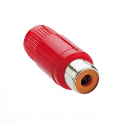 RCA Cable Connector Female Straight Red Plug Solder Type