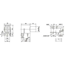 RCA Connector 90 Degree Angle For PCB Mount with Yellow ABS Female