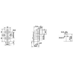 RCA Connector Female to Female Socket Right Angle for PCB Board