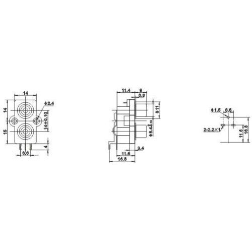 RCA Connector Female to Female Socket Right Angle for PCB Board RCA Connector Female to Female Socket Right Angle for PCB Board