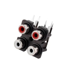RCA Connector PCB Audio Video RCA Socket 4 Female Jack Connector Black