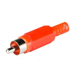 RCA Connector Speaker Male Straight Type Red Plastic Connector For Cable