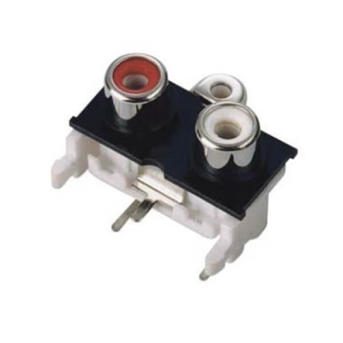 RCA Double Jack 90 Degree Female Socket Connector PCB Mount RCA Double Jack 90 Degree Female Socket Connector PCB Mount
