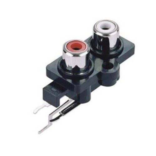 RCA Female Connector 90 Degree Double AV 2 Hole RCA Female Connector 90 Degree Double AV 2 Hole
