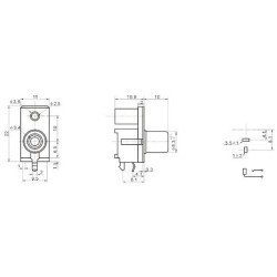 RCA Female Connector End Nickel Plated 90 Degree With Black Hood for PCB