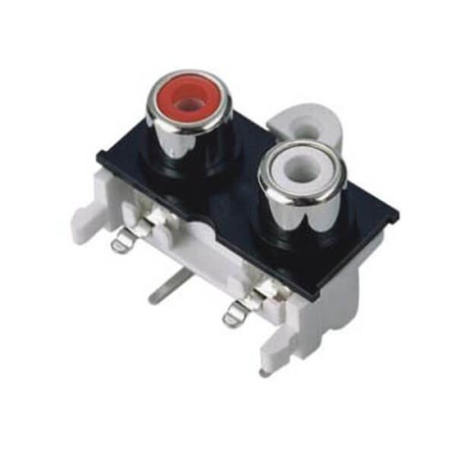 RCA Female Connector Socket Panel 2 Port 4 Pin Connector 90 Degree RCA Female Connector Socket Panel 2 Port 4 Pin Connector 90 Degree