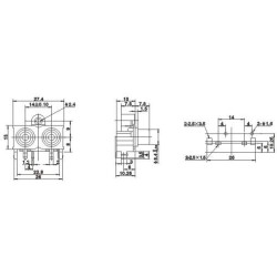RCA Female Connector Socket Panel 2 Port 4 Pin Connector 90 Degree