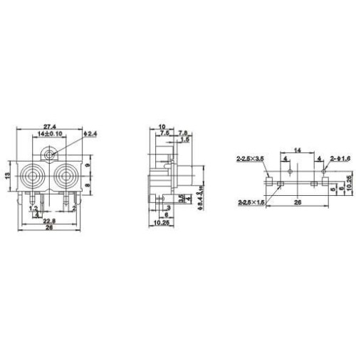 RCA Female Connector Socket Panel 2 Port 4 Pin Connector 90 Degree RCA Female Connector Socket Panel 2 Port 4 Pin Connector 90 Degree
