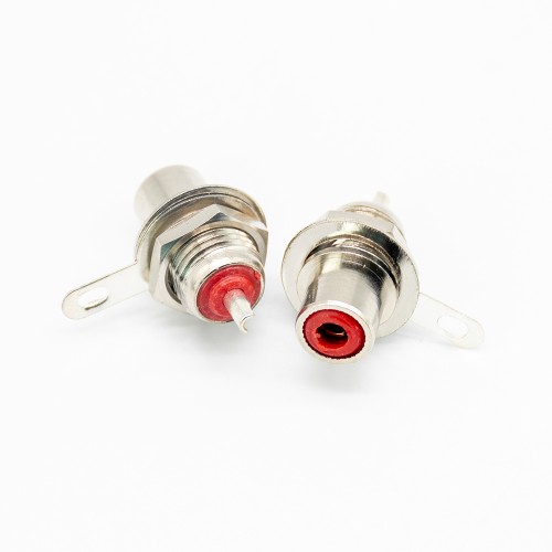 RCA Jack Connector Female Straight Push on Solder Type for Cable RCA Jack Connector Female Straight Push on Solder Type for Cable