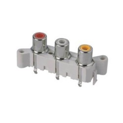 White Color RCA Female Straight Type Socket With Screw for PCB Mount