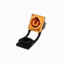Aviation Connector 20A Socket YF24 Power Supply Led Display Plastic Waterproof IP65 Orange