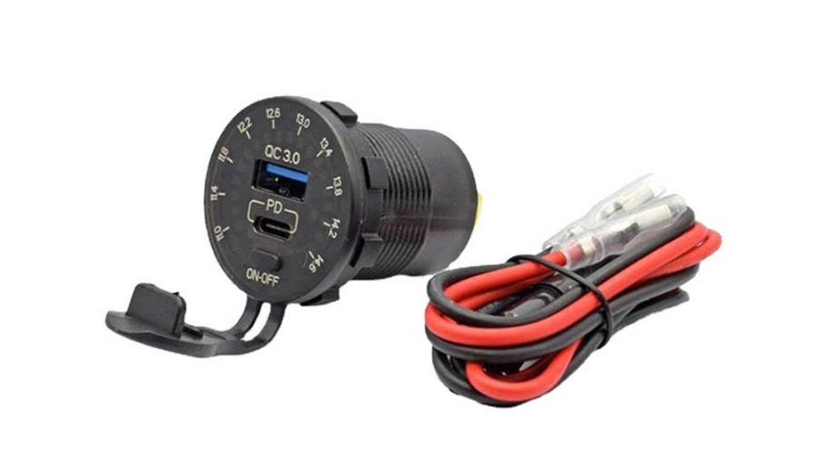 Unleash the Power of Fast Charging with the 12V Automotive Modified Charger: The Ultimate USB Connector with Voltage Display!