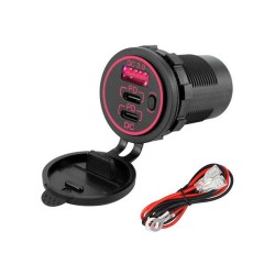 Automotive and Marine 12-24V Voltage Equipment Modified with Dual PD+QC3.0 Triple Fast Charging Ports