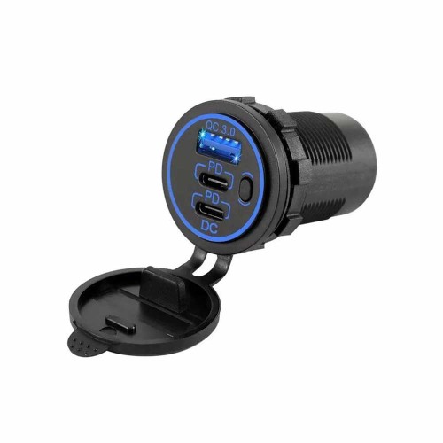 Automotive and Marine Modified New Product with QC3.0+Dual PD Flash ChargingTYPE-C Fast Charging PD Charger Automotive and Marine Modified New Product with QC3.0+Dual PD Flash ChargingTYPE-C Fast Charging PD Charger