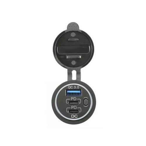 Automotive and Marine Modified New Product with QC3.0+Dual PD Flash ChargingTYPE-C Fast Charging PD Charger Automotive and Marine Modified New Product with QC3.0+Dual PD Flash ChargingTYPE-C Fast Charging PD Charger