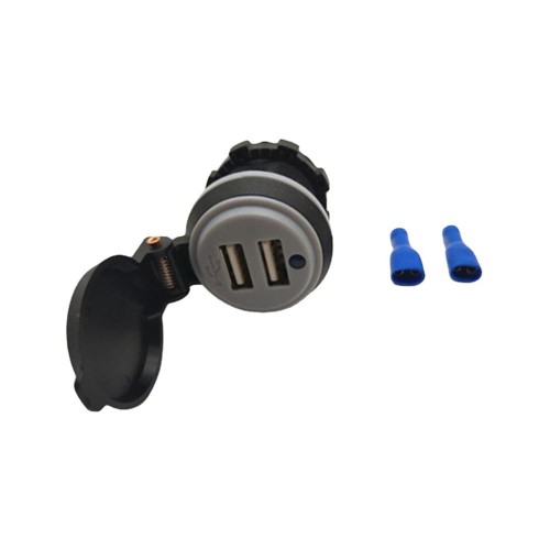 Automotive Marine and Motorcycle Modified In-car 4.2A Dual USB Charger with Spring Waterproof Cover Phone Charging Socket Automotive Marine and Motorcycle Modified In-car 4.2A Dual USB Charger with Spring Waterproof Cover Phone Charging Socket