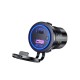Automotive Modified Dual Fast Charging QC3.0+TYPE-C+PD Dual-Port Charger Blue Light with 60cm Power Cord Automotive Modified Dual Fast Charging QC3.0+TYPE-C+PD Dual-Port Charger Blue Light with 60cm Power Cord