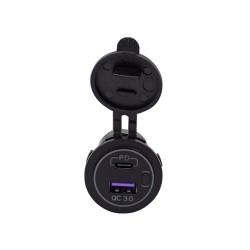 Automotive Modified Dual Fast Charging QC3.0+TYPE-C+PD Dual-Port Charger Blue Light with 60cm Power Cord