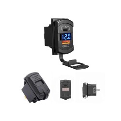 Automotive Modified Switch-Type QC3.0+PD Phone Quick Charging 12V-24V Car Charger with TYPE-C Port and Voltage Display