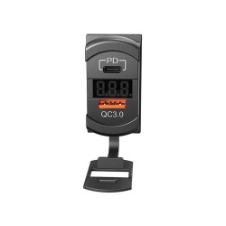 Automotive Modified Switch-Type QC3.0+PD Phone Quick Charging 12V-24V Car Charger with TYPE-C Port and Voltage Display