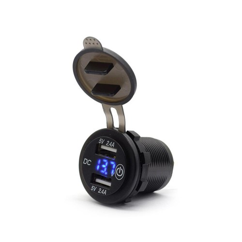Automotive Motorcycle Electric Equipment Modified Universal Touch Switch 4.8A Dual USB Charger with Voltage Detection Display Automotive Motorcycle Electric Equipment Modified Universal Touch Switch 4.8A Dual USB Charger with Voltage Detection Display