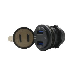 Automotive Motorcycle RV Modified Dual QC3.0 Charger with Voltage Display Dual USB In-car Phone Charger Qualcomm Quick Charge
