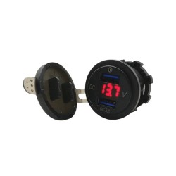 Automotive Motorcycle RV Modified Dual QC3.0 Charger with Voltage Display Dual USB In-car Phone Charger Qualcomm Quick Charge