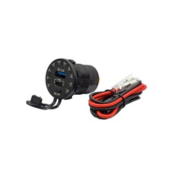Automotive QC3.0 Dual USB Charger Socket with Color Screen Voltage Monitor
