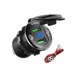 Car Charger with PD QC3.0 Modified Car Charger, Equipped with Voltage Display and Switch Charger