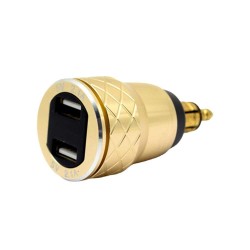 Charging Socket USB Phone Charger with Voltage Display Automotive and Motorcycle Metal 4.2A Dual USB