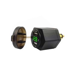 European Standard Cigarette Lighter Socket Short Design Dual USB 4.2A with Voltage Display Phone In-car Charger