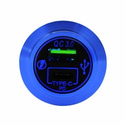 Fireproof Aluminum Alloy QC3.0+TYPE-C PD Fast Charger Automotive and Marine Modified QC3.0 Charger