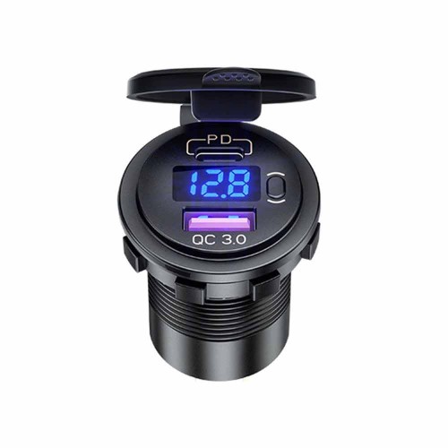 Modified In-car Charger with PD+QC3.0 Fast Charging TYPE-C Charger and Voltage Switch Modified In-car Charger with PD+QC3.0 Fast Charging TYPE-C Charger and Voltage Switch