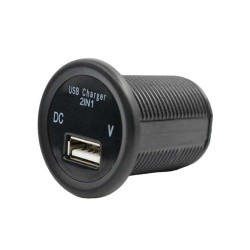 Modified Single USB + Voltage Meter 12-24V Input 5V 2.1A Charging Port with Voltage Detection CE Certified