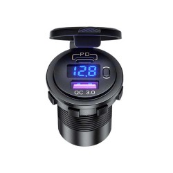 Phone Charger with PD+QC3.0 Modified Fast Charging Equipped with Voltage Display and Switch Charger