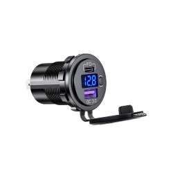 Phone Charger with PD+QC3.0 Modified Fast Charging Equipped with Voltage Display and Switch Charger