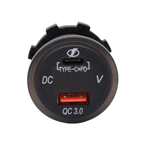 QC3.0+TYPE-C with Voltage Display 12-24V Automotive and Marine Modified Accessory QC3.0 Fast Charging Voltage Display QC3.0+TYPE-C with Voltage Display 12-24V Automotive and Marine Modified Accessory QC3.0 Fast Charging Voltage Display
