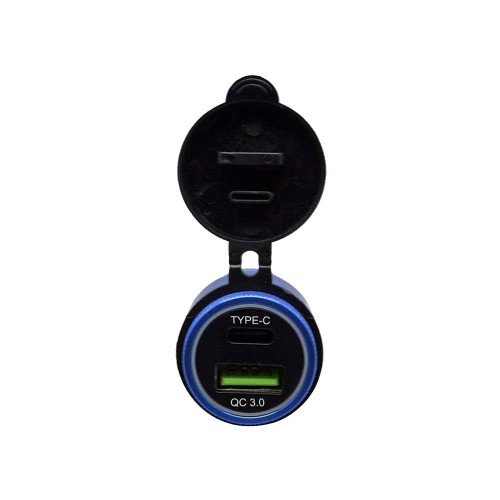 TYPE-C and QC3.0 dual fast charging ports Motorcycle modified charger designed for European standard cigarette lighter TYPE-C and QC3.0 dual fast charging ports Motorcycle modified charger designed for European standard cigarette lighter