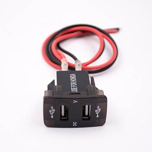 USB Car Charger Cable Through Hole Dual Port Socket USB Car Charger Cable Through Hole Dual Port Socket