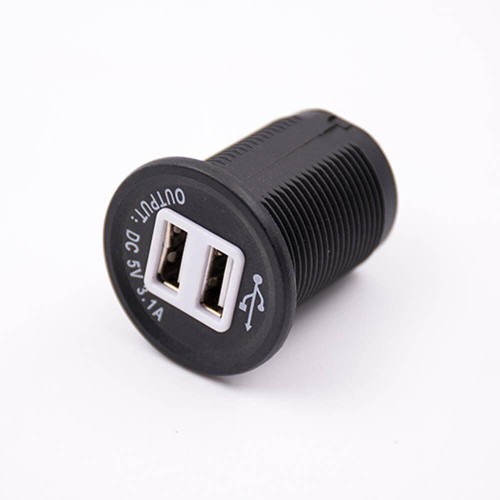 USB Charger Car Battery 5V 3.1A Dual Port Through Hole Socket USB Charger Car Battery 5V 3.1A Dual Port Through Hole Socket